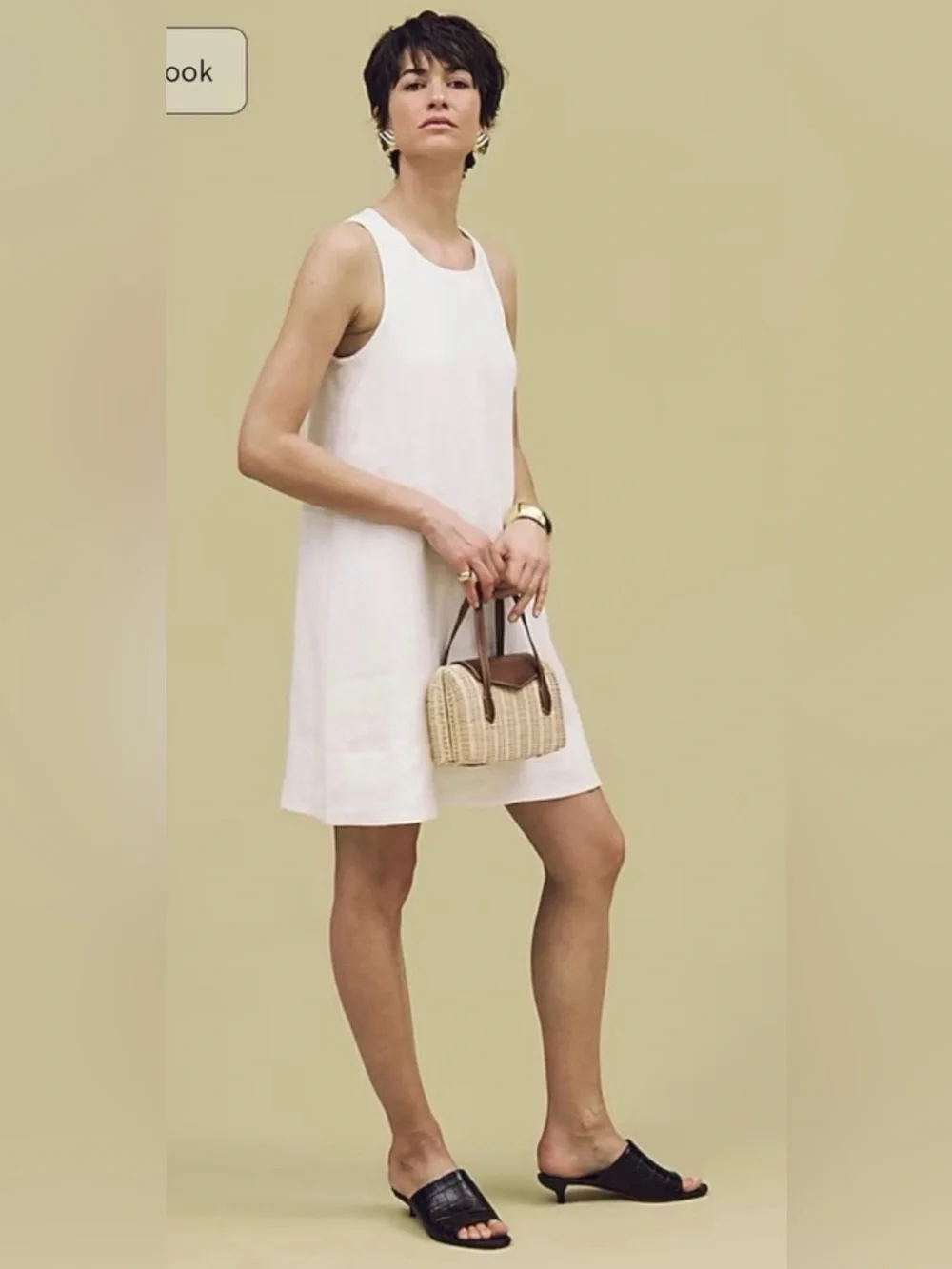 J.Crew Maxine button-back dress in linen